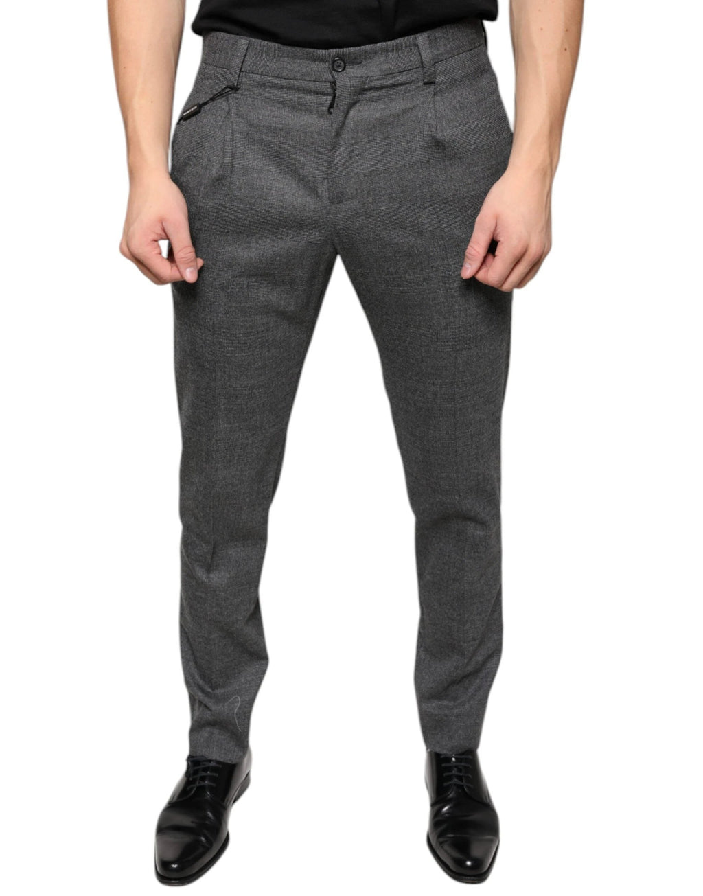 Dolce & Gabbana Gray Check Tartan Wool Skinny Pants by Dolce & Gabbana