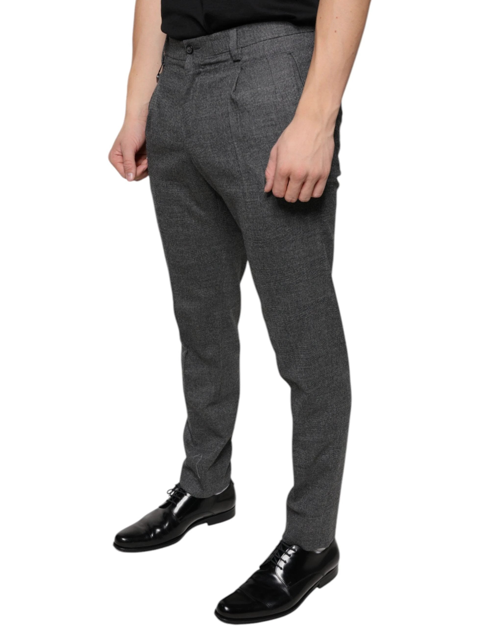 Dolce & Gabbana Gray Check Tartan Wool Skinny Pants by Dolce & Gabbana