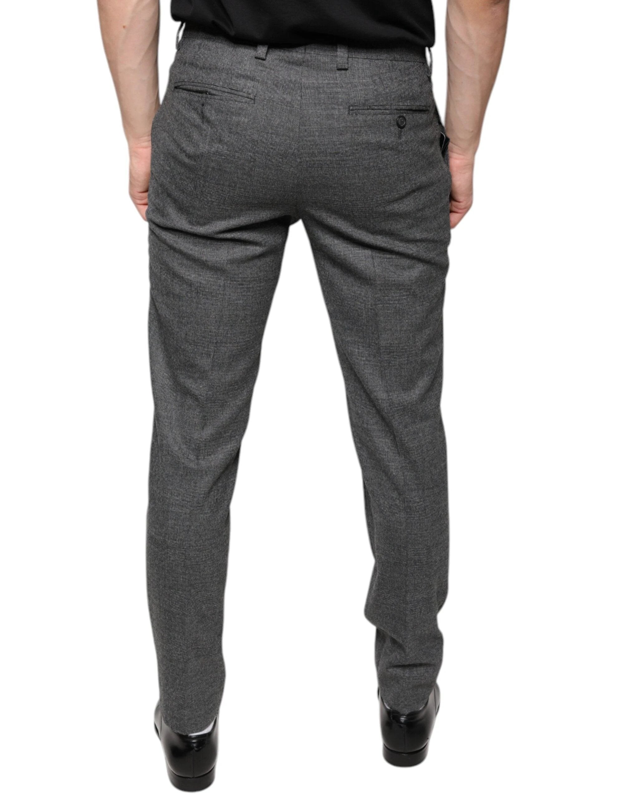 Dolce & Gabbana Gray Check Tartan Wool Skinny Pants by Dolce & Gabbana