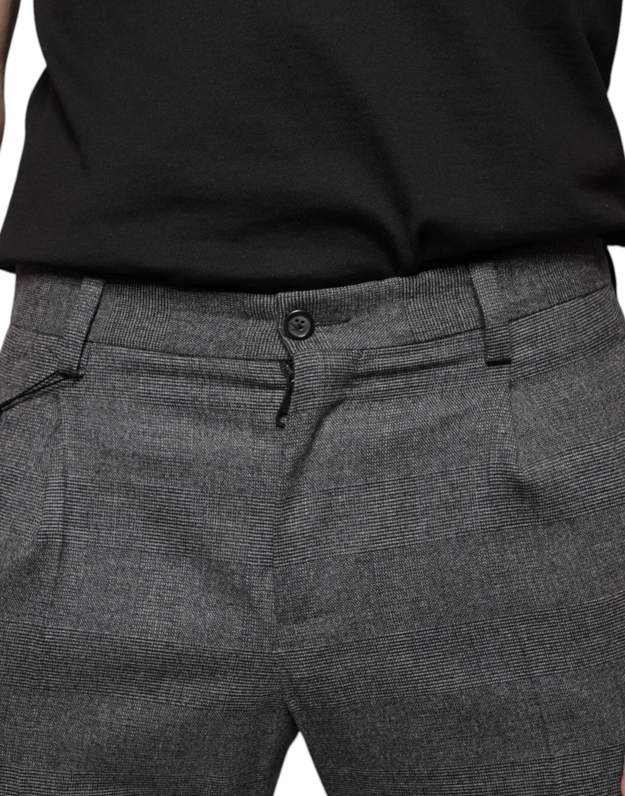 Dolce & Gabbana Gray Check Tartan Wool Skinny Pants by Dolce & Gabbana