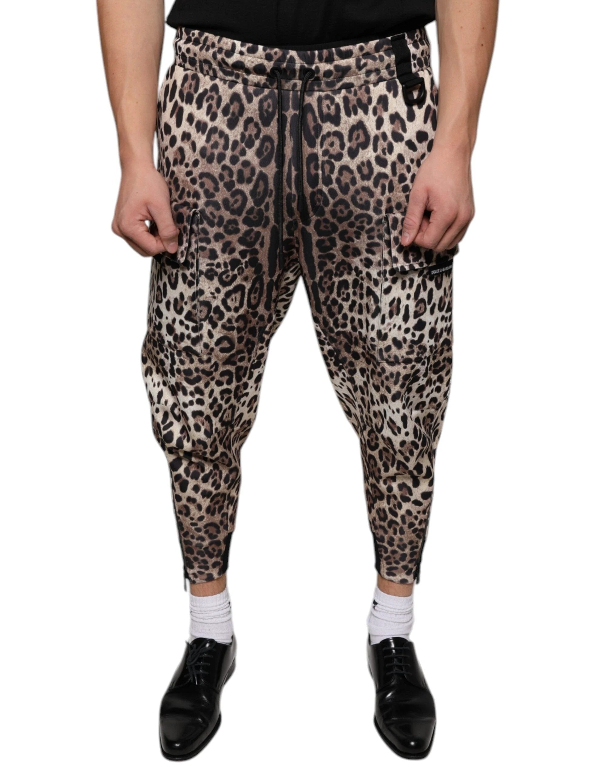 Dolce & Gabbana Brown Leopard Polyester Jogger Pants by Dolce & Gabbana