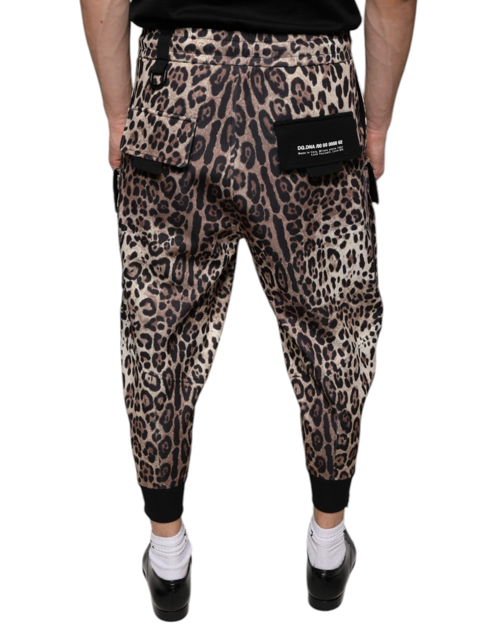 Dolce & Gabbana Brown Leopard Polyester Jogger Pants by Dolce & Gabbana