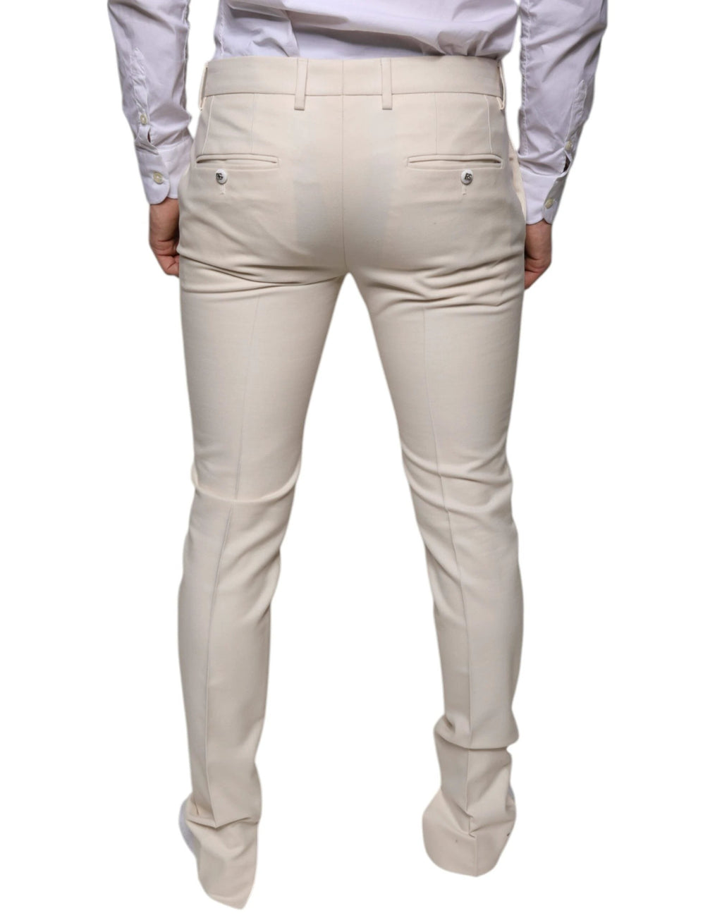 Dolce & Gabbana Off White Chino Wool Skinny Pants by Dolce & Gabbana