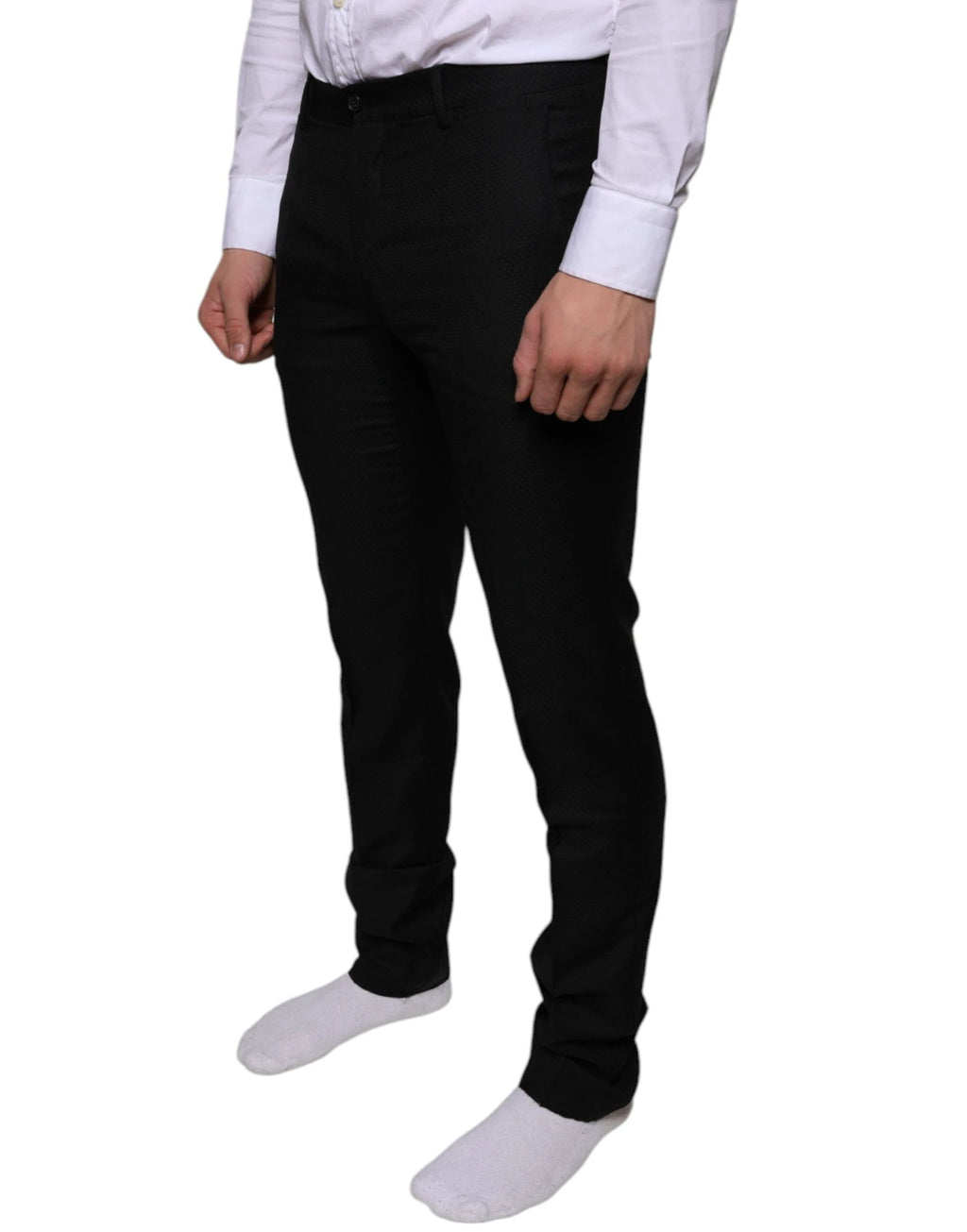 Dolce & Gabbana Black Wool Skinny Dress Formal Pants by Dolce & Gabbana