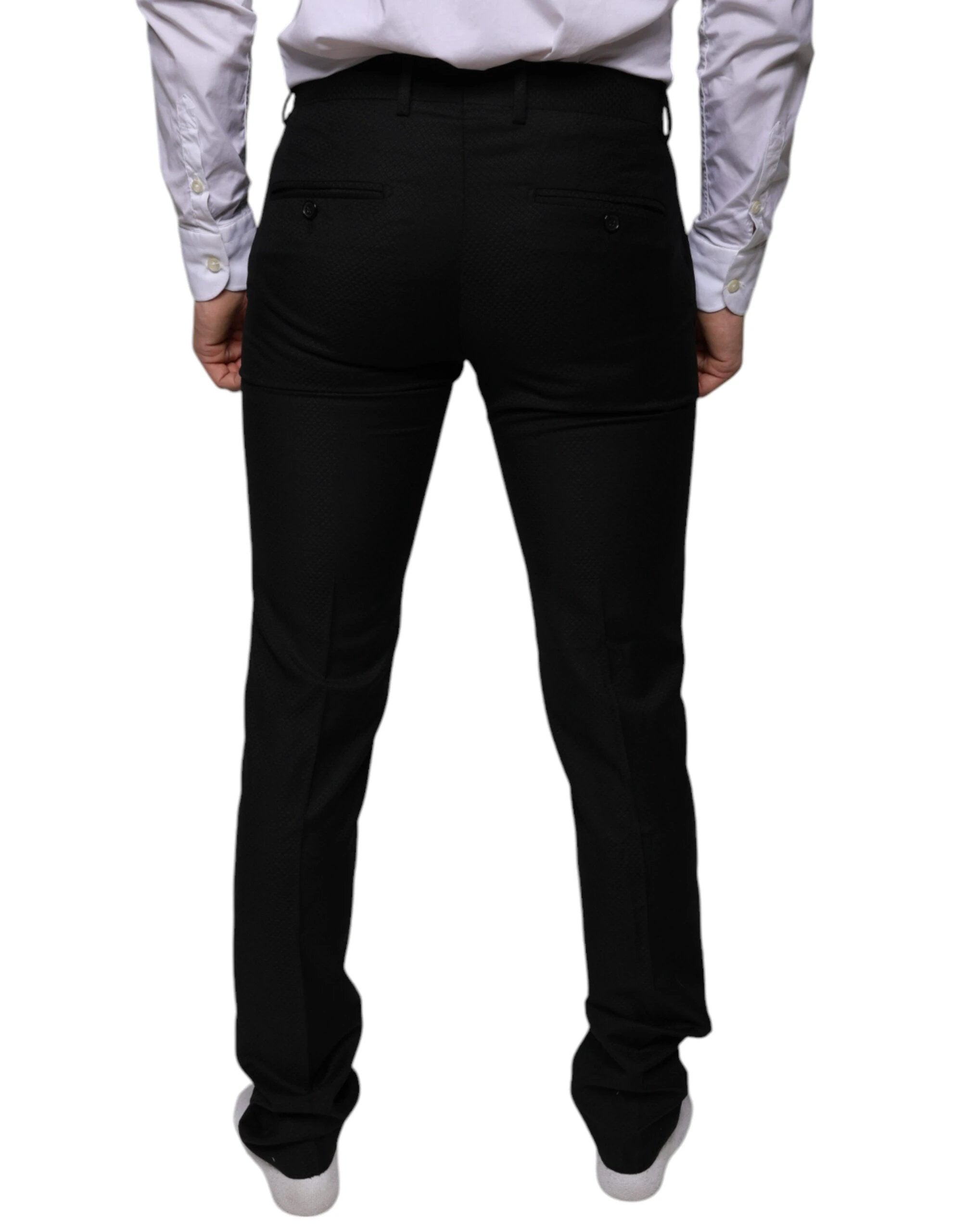 Dolce & Gabbana Black Wool Skinny Dress Formal Pants by Dolce & Gabbana