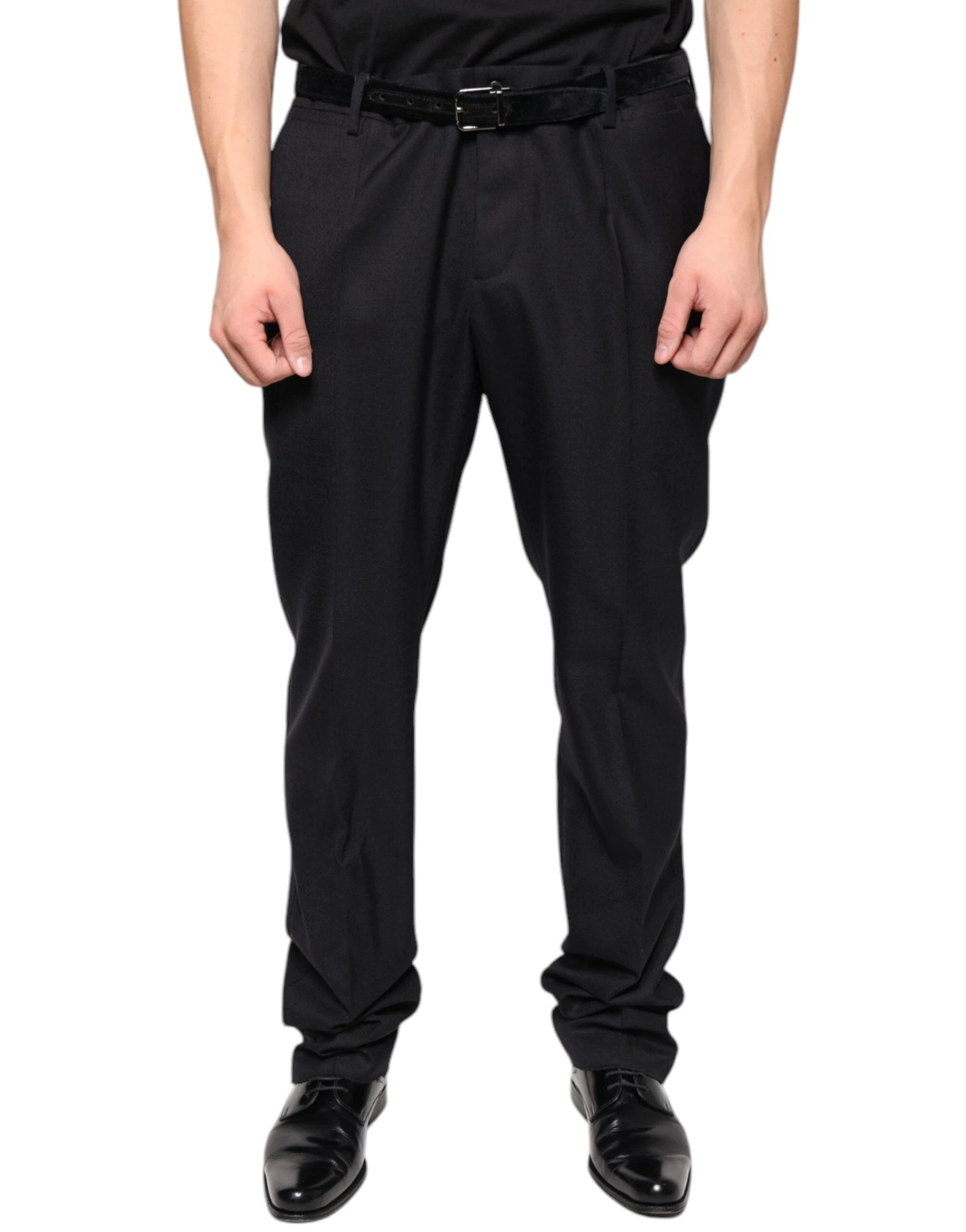 Dolce & Gabbana Black Wool Skinny Dress Formal Pants by Dolce & Gabbana