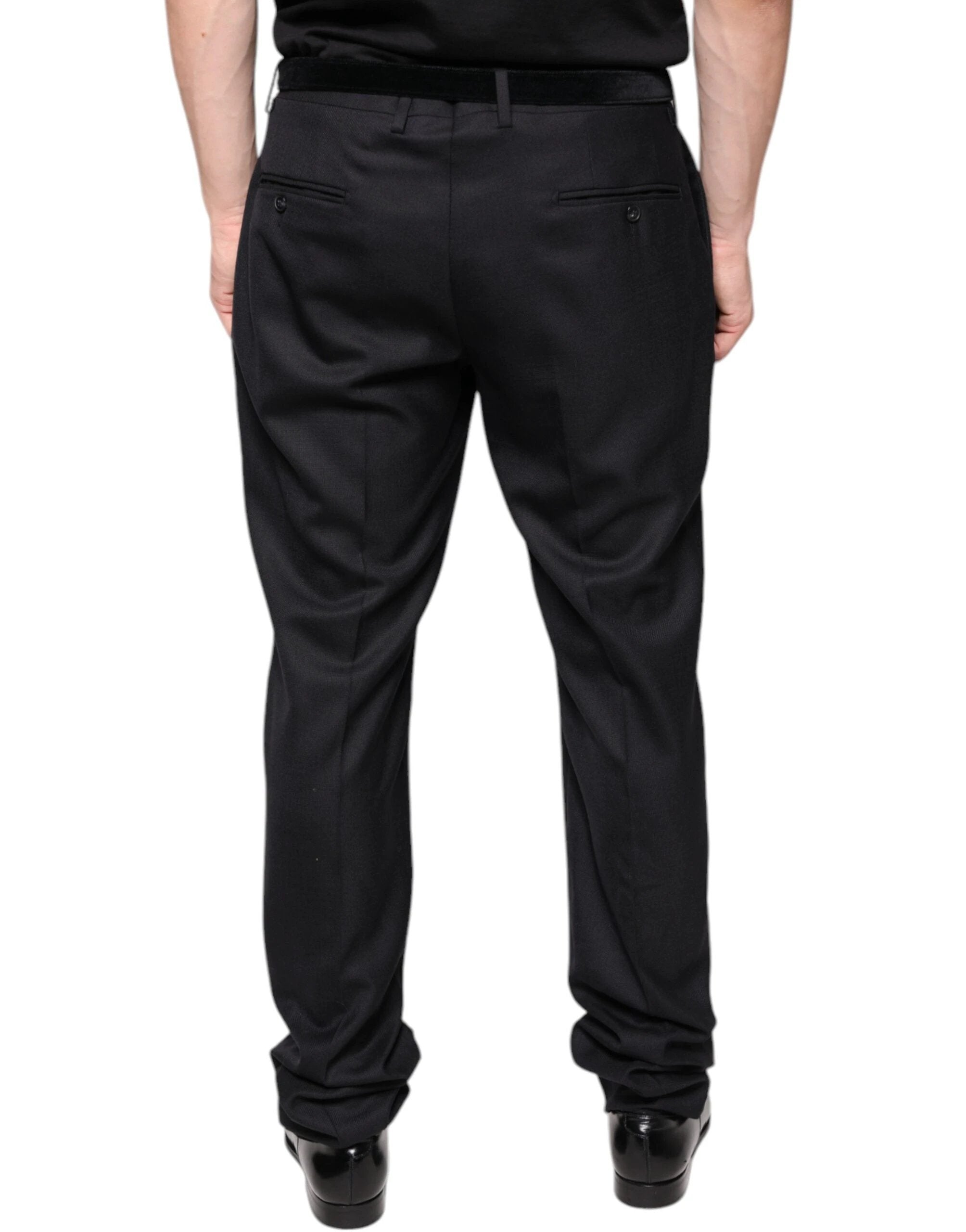 Dolce & Gabbana Black Wool Skinny Dress Formal Pants by Dolce & Gabbana