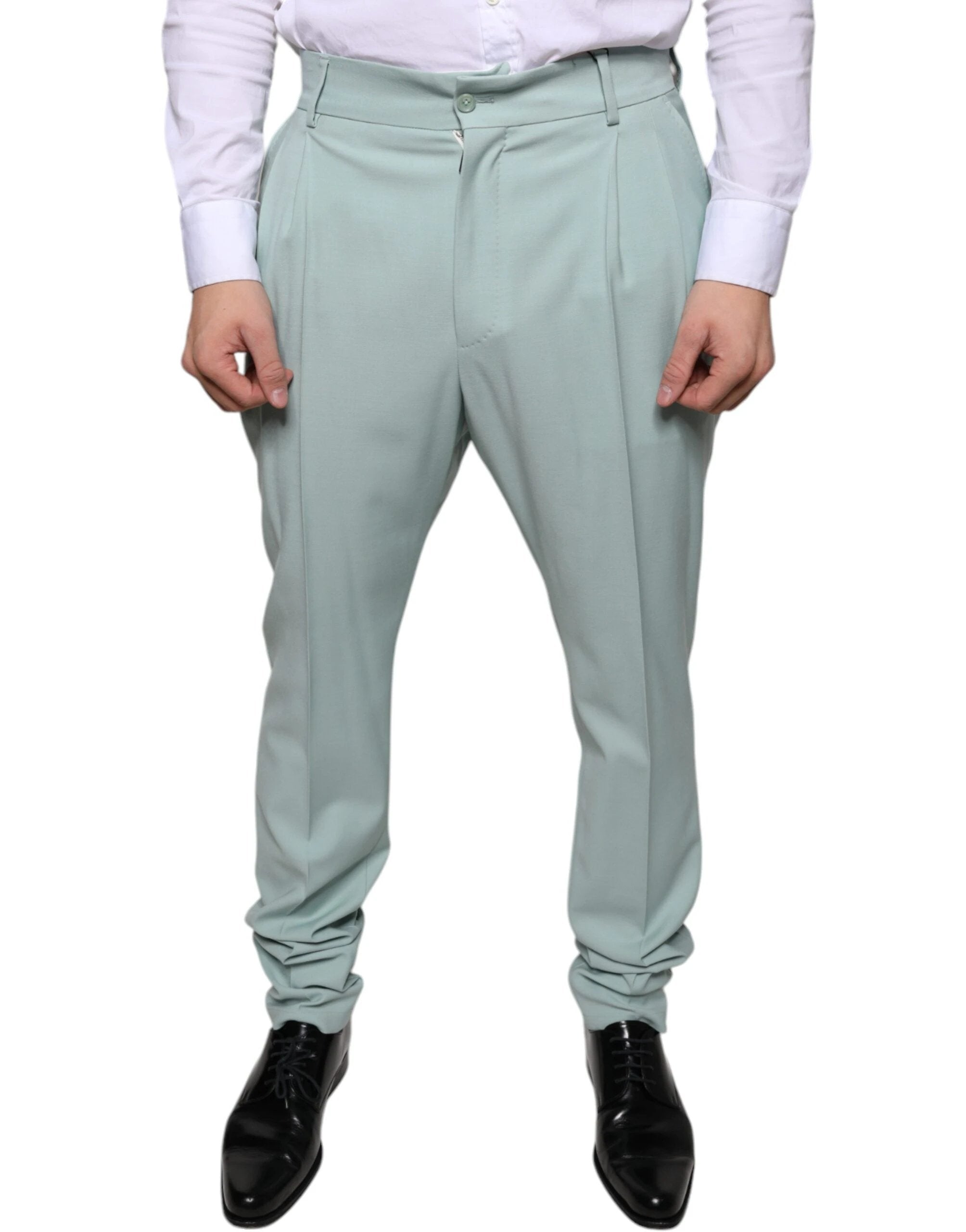 Dolce & Gabbana Mint Green Cotton Dress Pants by Dolce & Gabbana