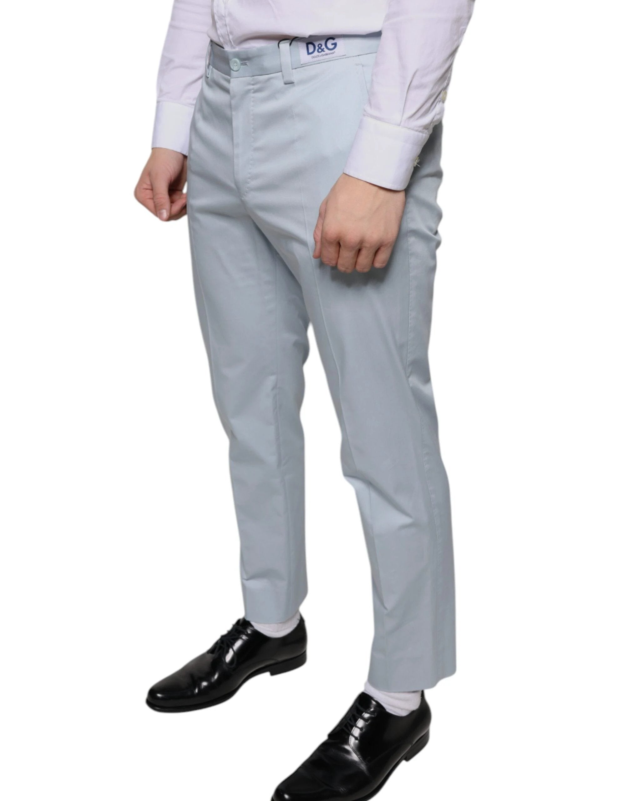 Dolce & Gabbana Light Blue Cotton Dress Pants by Dolce & Gabbana