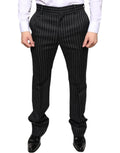 Dolce & Gabbana Black Stripes Skinny Men Dress Pants by Dolce & Gabbana