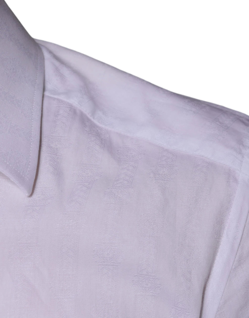 Dolce & Gabbana White Cotton Men Dress GOLD Formal Shirt by Dolce & Gabbana