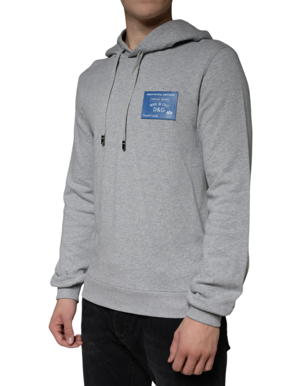 Dolce & Gabbana Gray Cotton Logo Hooded Sweatshirt Sweater by Dolce & Gabbana