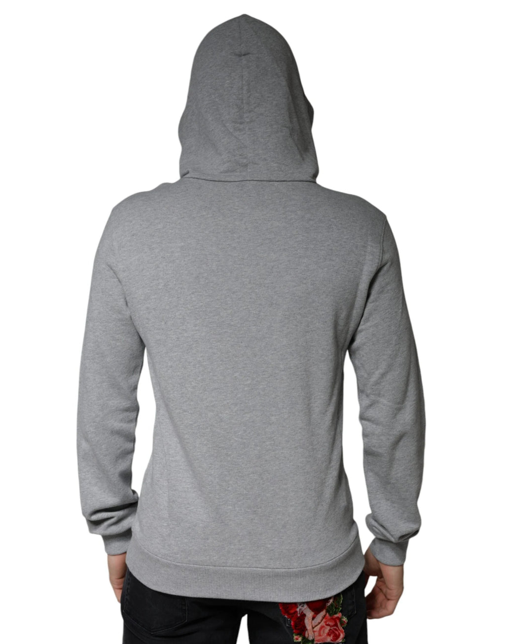 Dolce & Gabbana Gray Cotton Logo Hooded Sweatshirt Sweater by Dolce & Gabbana