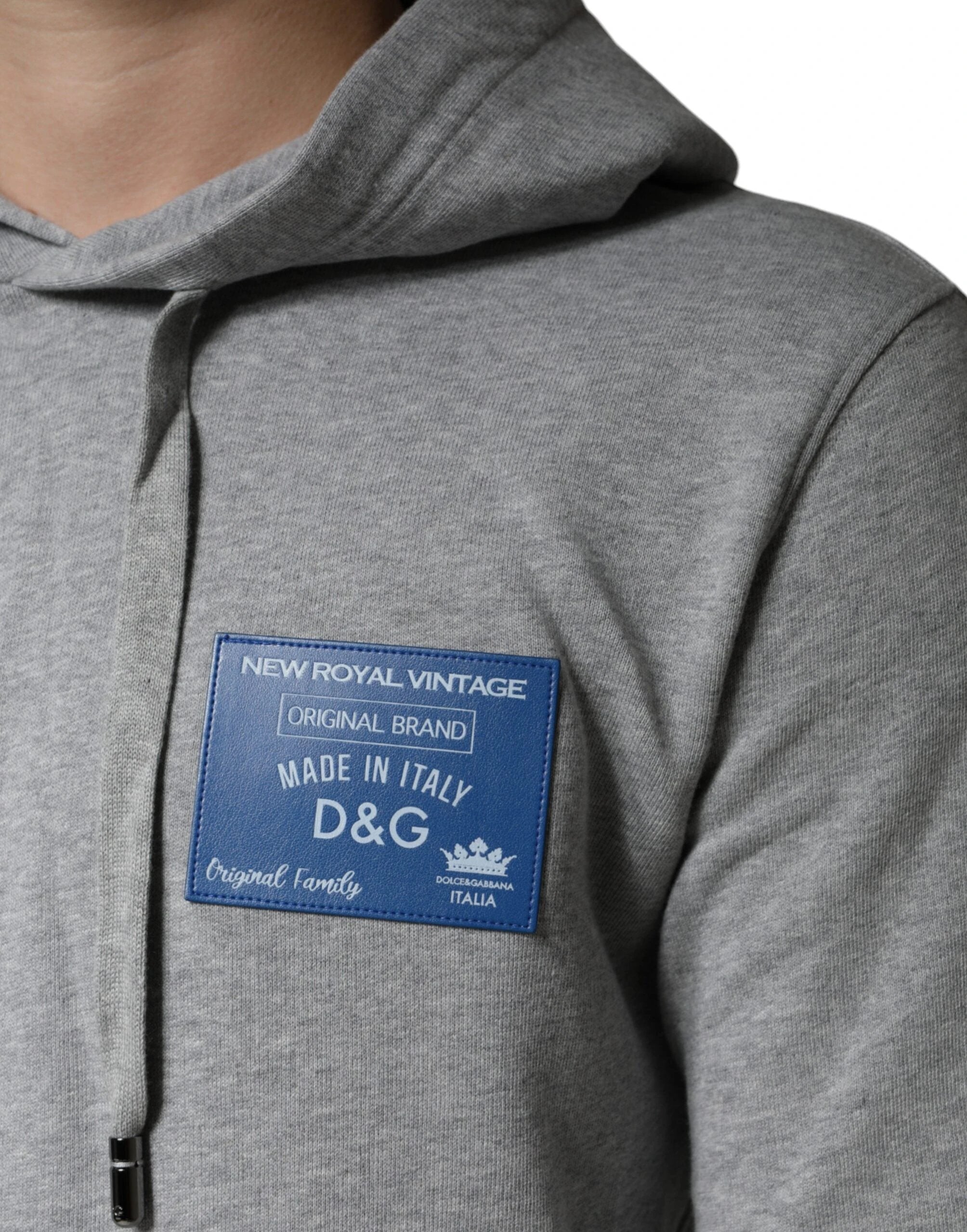Dolce & Gabbana Gray Cotton Logo Hooded Sweatshirt Sweater by Dolce & Gabbana