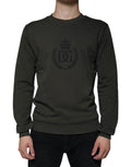 Dolce & Gabbana Army Green DG Crown Crew Neck Pullover Sweater by Dolce & Gabbana