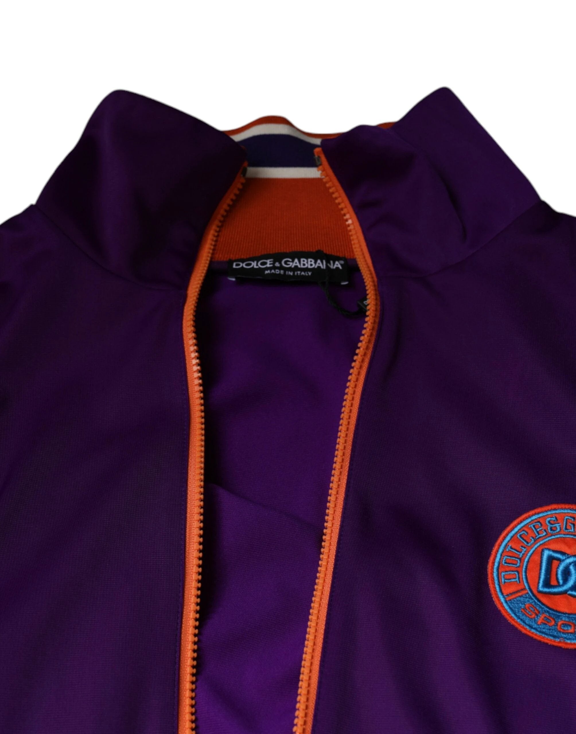 Dolce & Gabbana Purple Polyester Full Zip Long Sleeve Sweater by Dolce & Gabbana