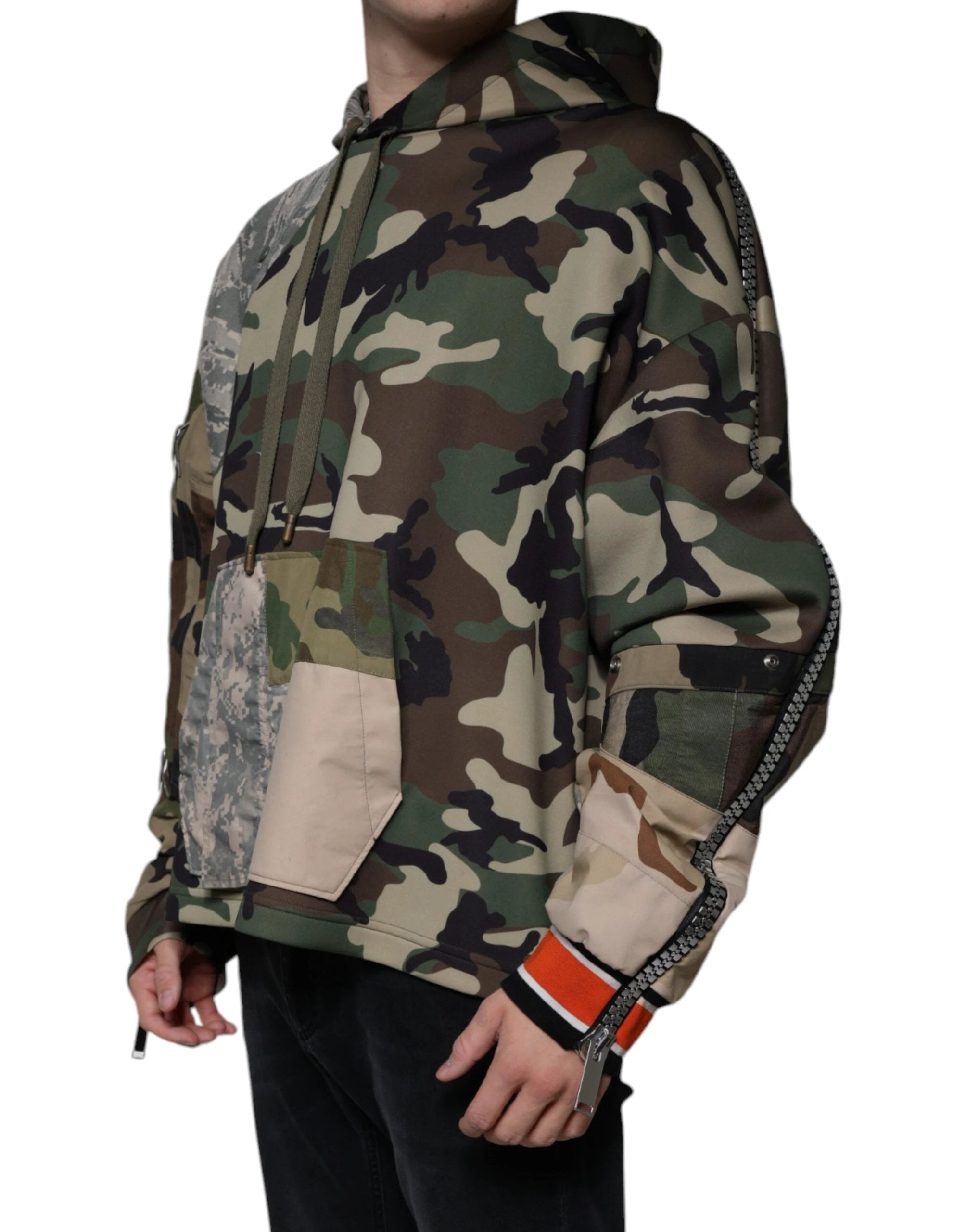 Dolce & Gabbana Multicolor Camouflage Hooded Sweatshirt Sweater by Dolce & Gabbana