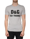 Dolce & Gabbana Gray Logo Print Crewneck Short Sleeve T-shirt by Dolce & Gabbana