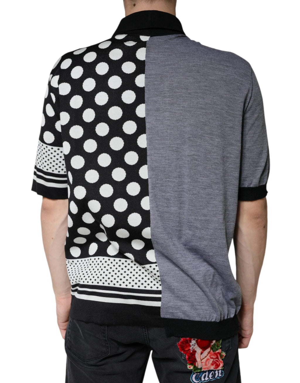 Dolce & Gabbana Black White Polka Dot Collared Polo T-shirt by Dolce & Gabbana
