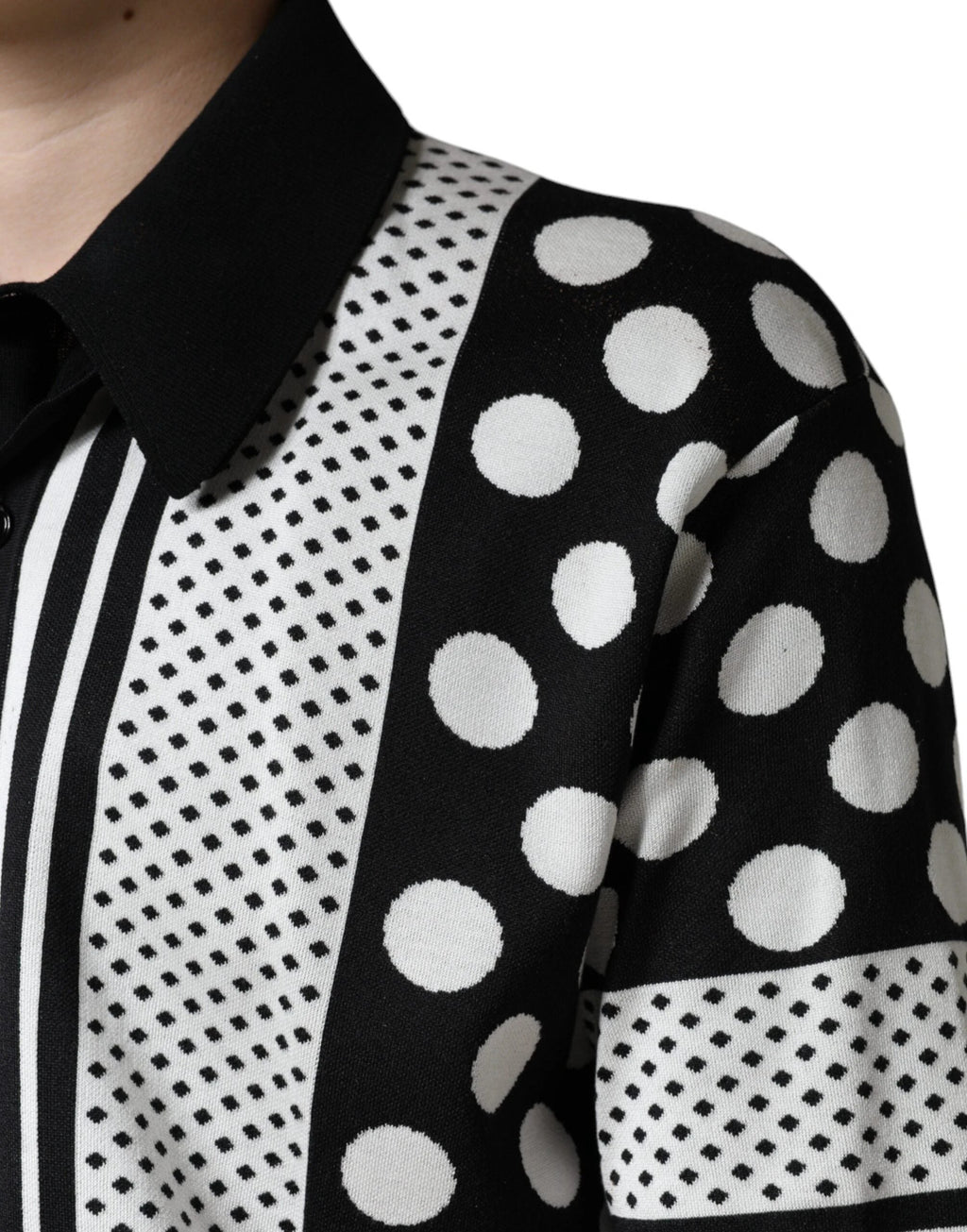 Dolce & Gabbana Black White Polka Dot Collared Polo T-shirt by Dolce & Gabbana