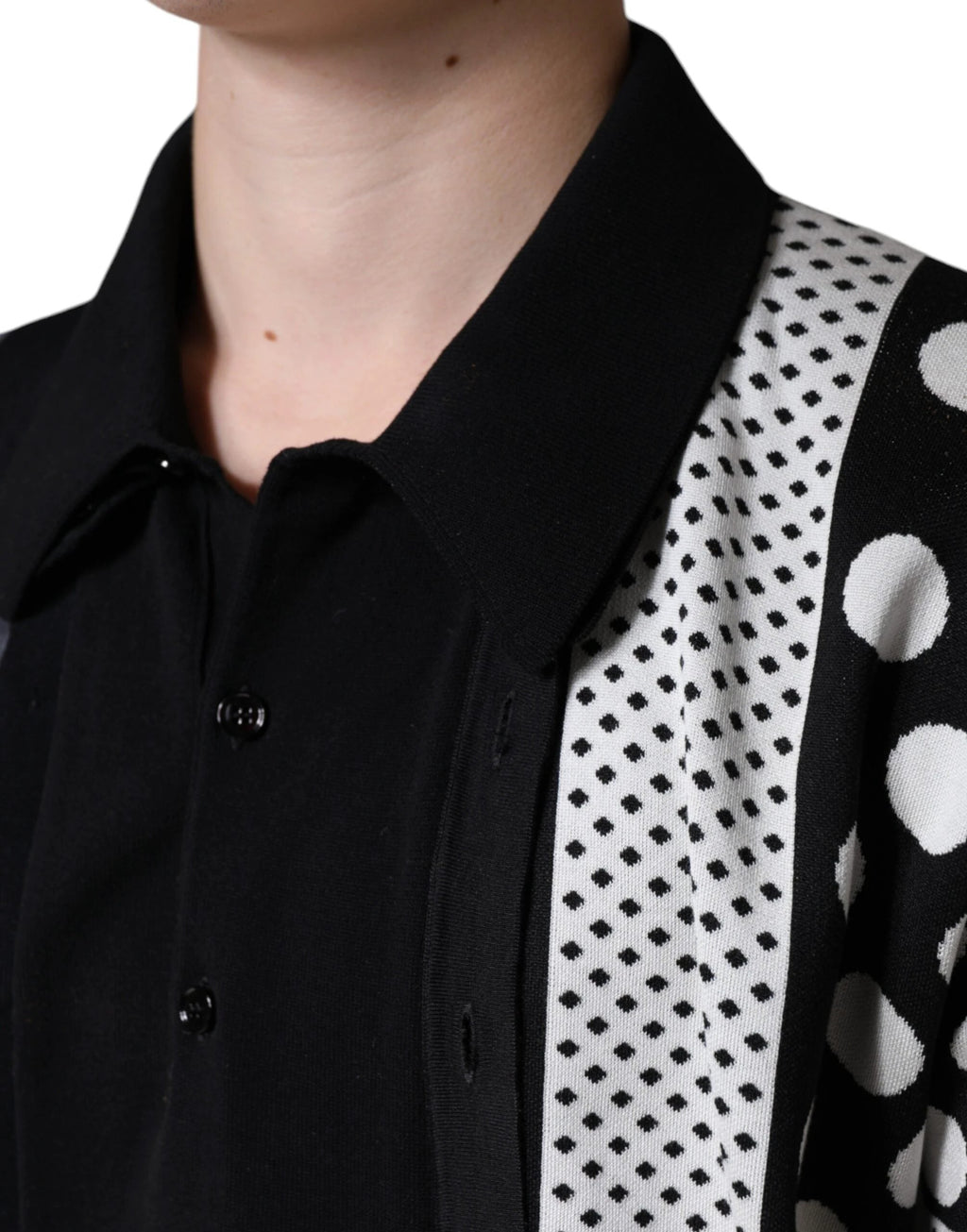 Dolce & Gabbana Black White Polka Dot Collared Polo T-shirt by Dolce & Gabbana