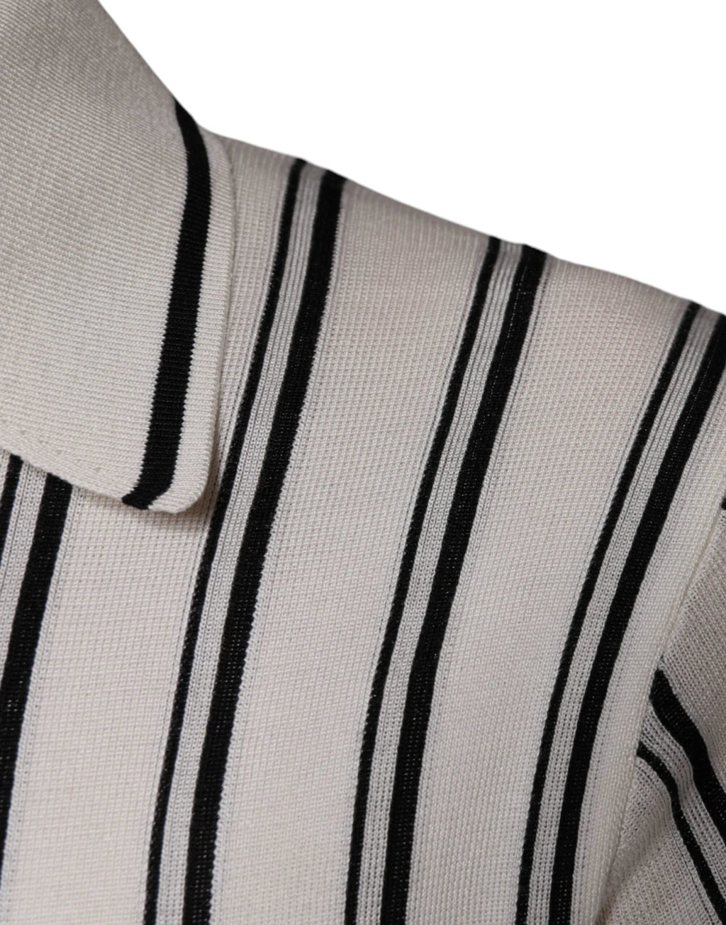 Dolce & Gabbana White Black Stripe Polo Short Sleeve T-shirt by Dolce & Gabbana