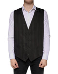 Dolce & Gabbana Black Cotton Waistcoat Dress Formal Vest by Dolce & Gabbana