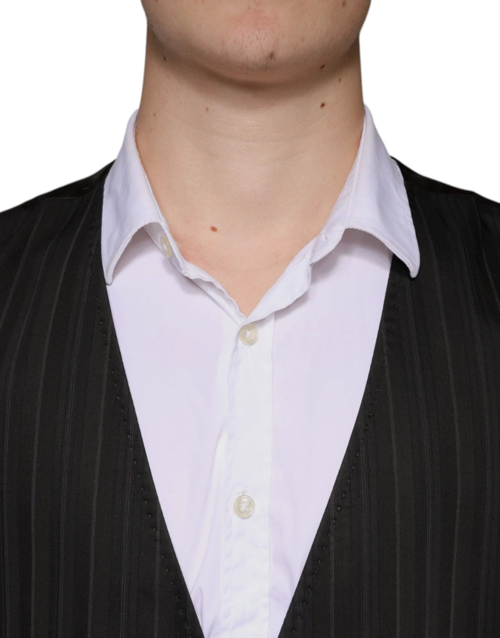 Dolce & Gabbana Black Cotton Waistcoat Dress Formal Vest by Dolce & Gabbana