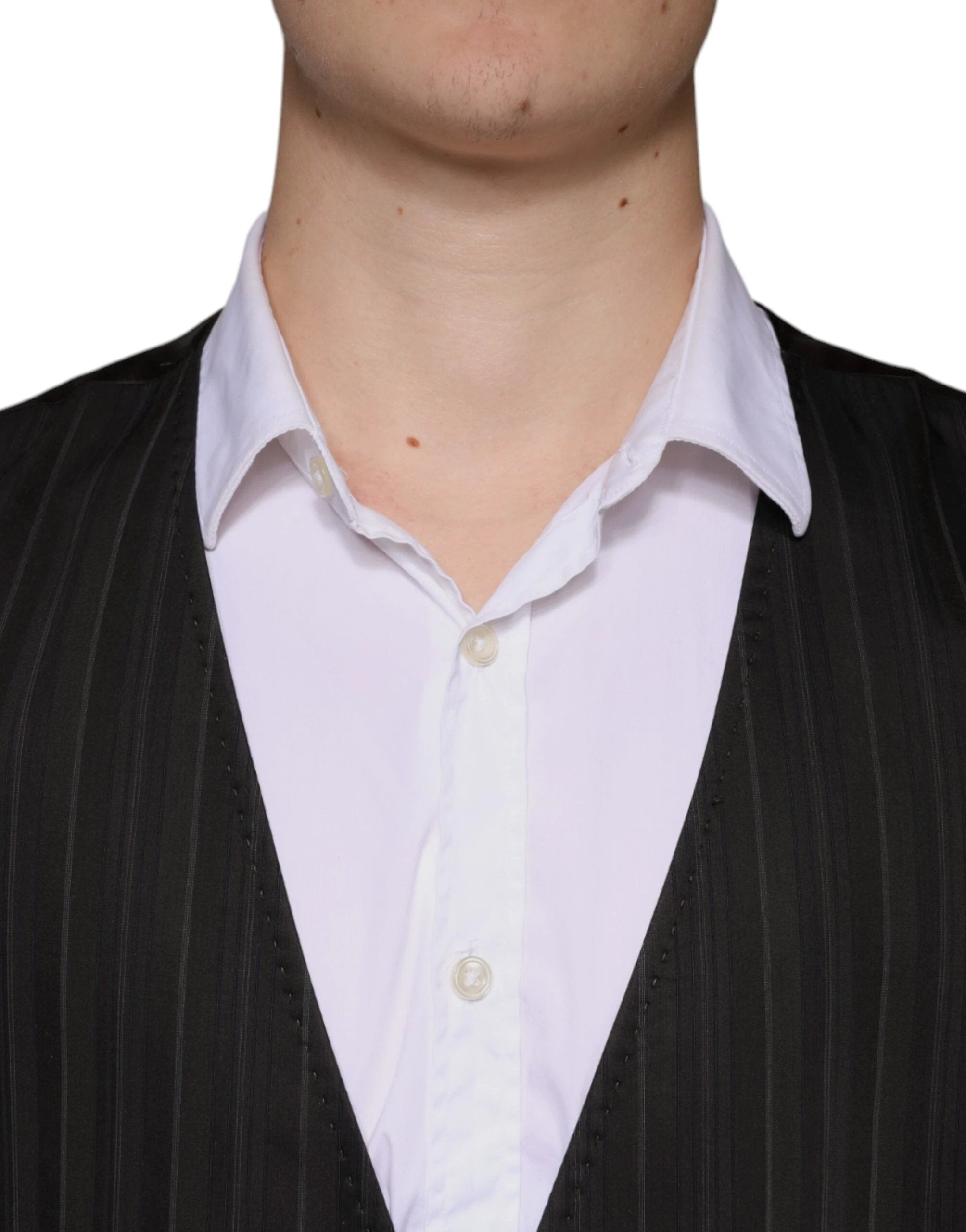 Dolce & Gabbana Black Cotton Waistcoat Dress Formal Vest by Dolce & Gabbana