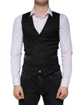 Dolce & Gabbana Black Wool Waistcoat Dress Formal Vest by Dolce & Gabbana