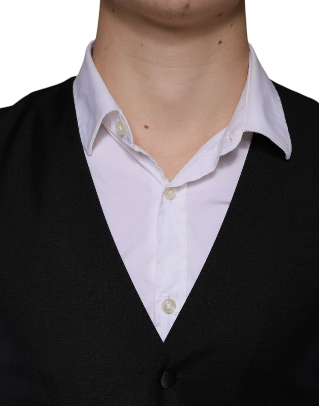 Dolce & Gabbana Black Wool Waistcoat Dress Formal Vest by Dolce & Gabbana