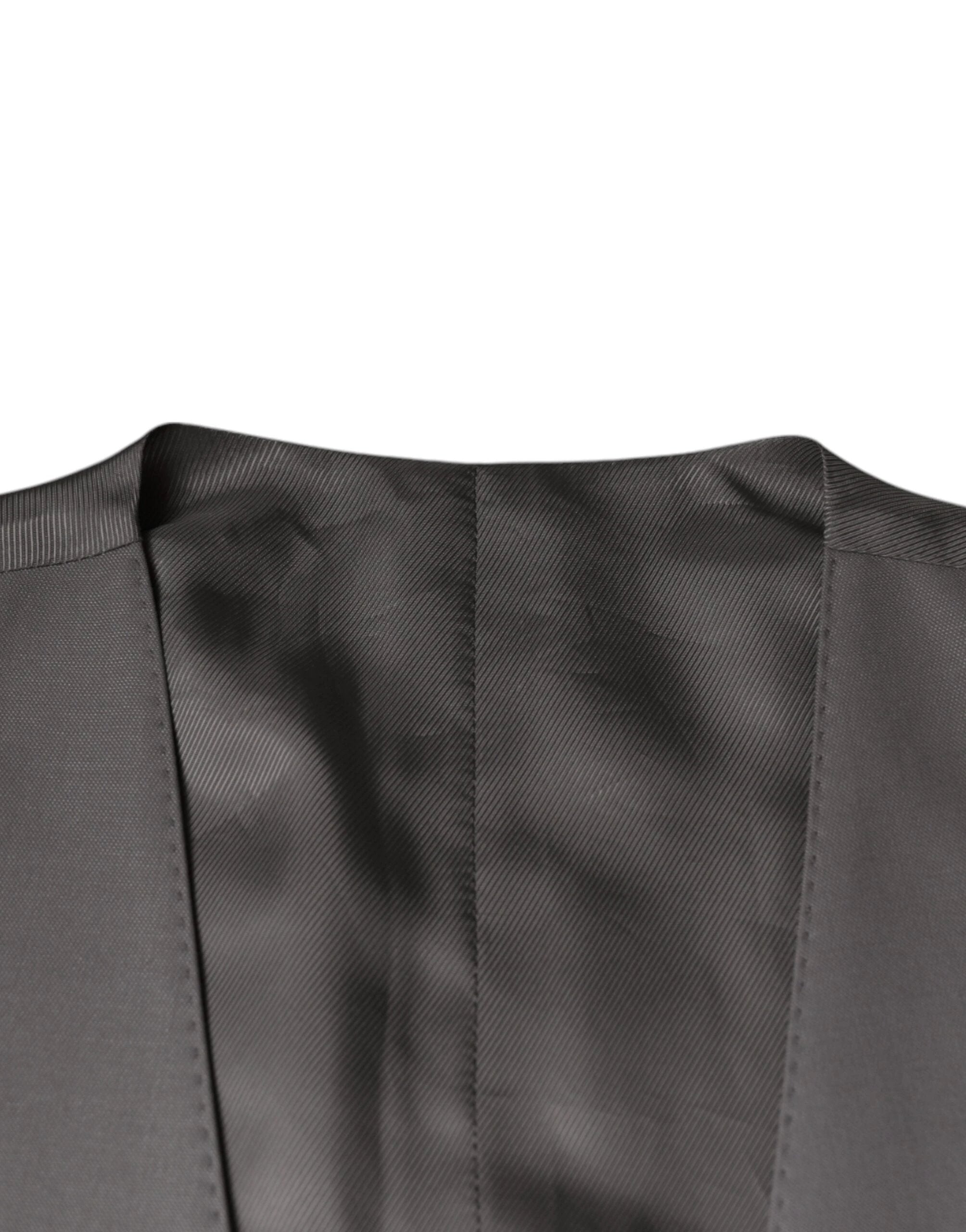 Dolce & Gabbana Light Gray Wool Formal Dress Waistcoat Vest by Dolce & Gabbana