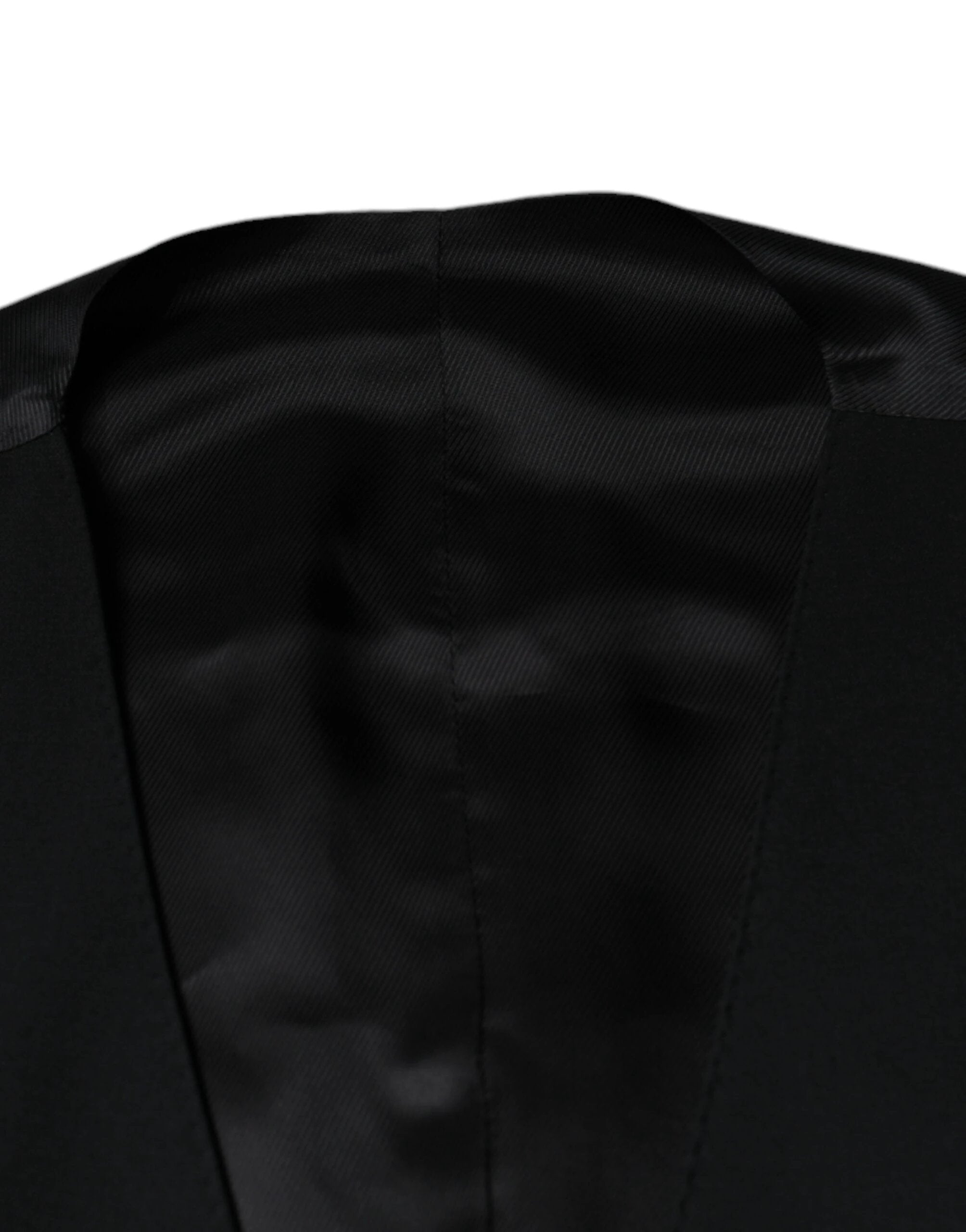 Dolce & Gabbana Black Wool Formal Dress Men Waistcoat Vest by Dolce & Gabbana