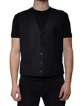 Dolce & Gabbana Black Wool Waistcoat Dress Formal Vest by Dolce & Gabbana