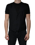 Dolce & Gabbana Black Wool Waistcoat Dress Formal Vest by Dolce & Gabbana