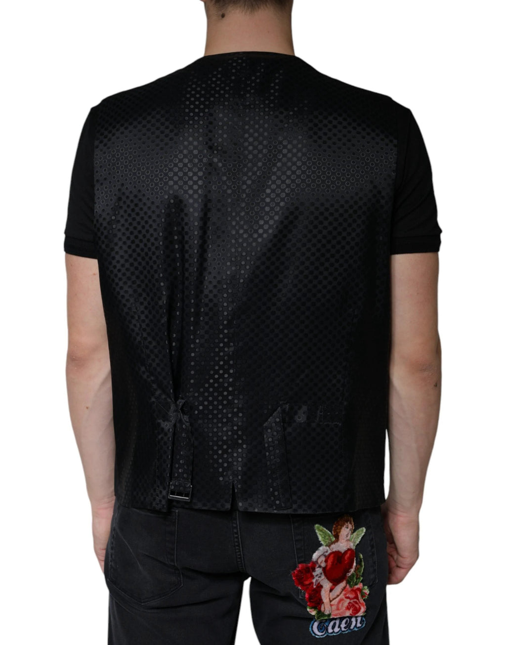Dolce & Gabbana Black Wool Waistcoat Dress Formal Vest by Dolce & Gabbana