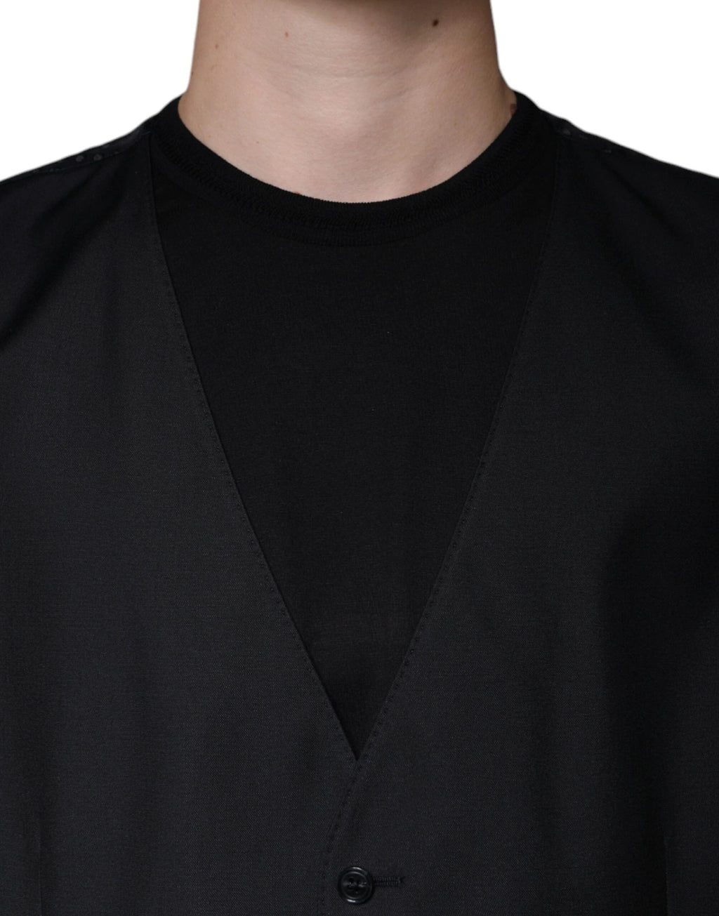 Dolce & Gabbana Black Wool Waistcoat Dress Formal Vest by Dolce & Gabbana
