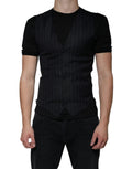 Dolce & Gabbana Black Leather Waistcoat Dress Formal Vest by Dolce & Gabbana