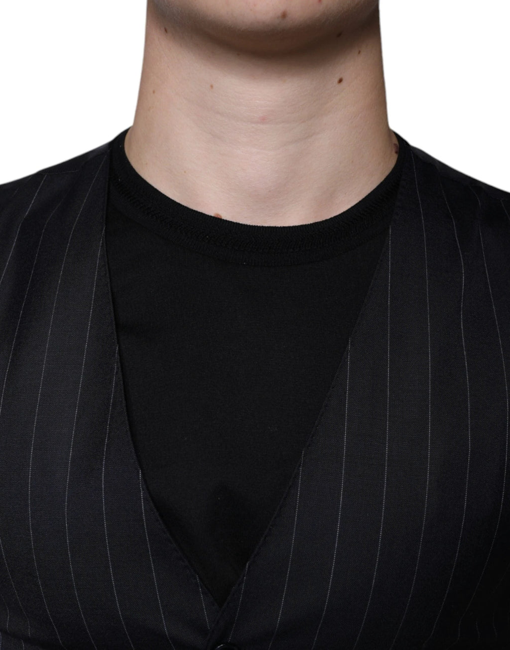 Dolce & Gabbana Black Leather Waistcoat Dress Formal Vest by Dolce & Gabbana