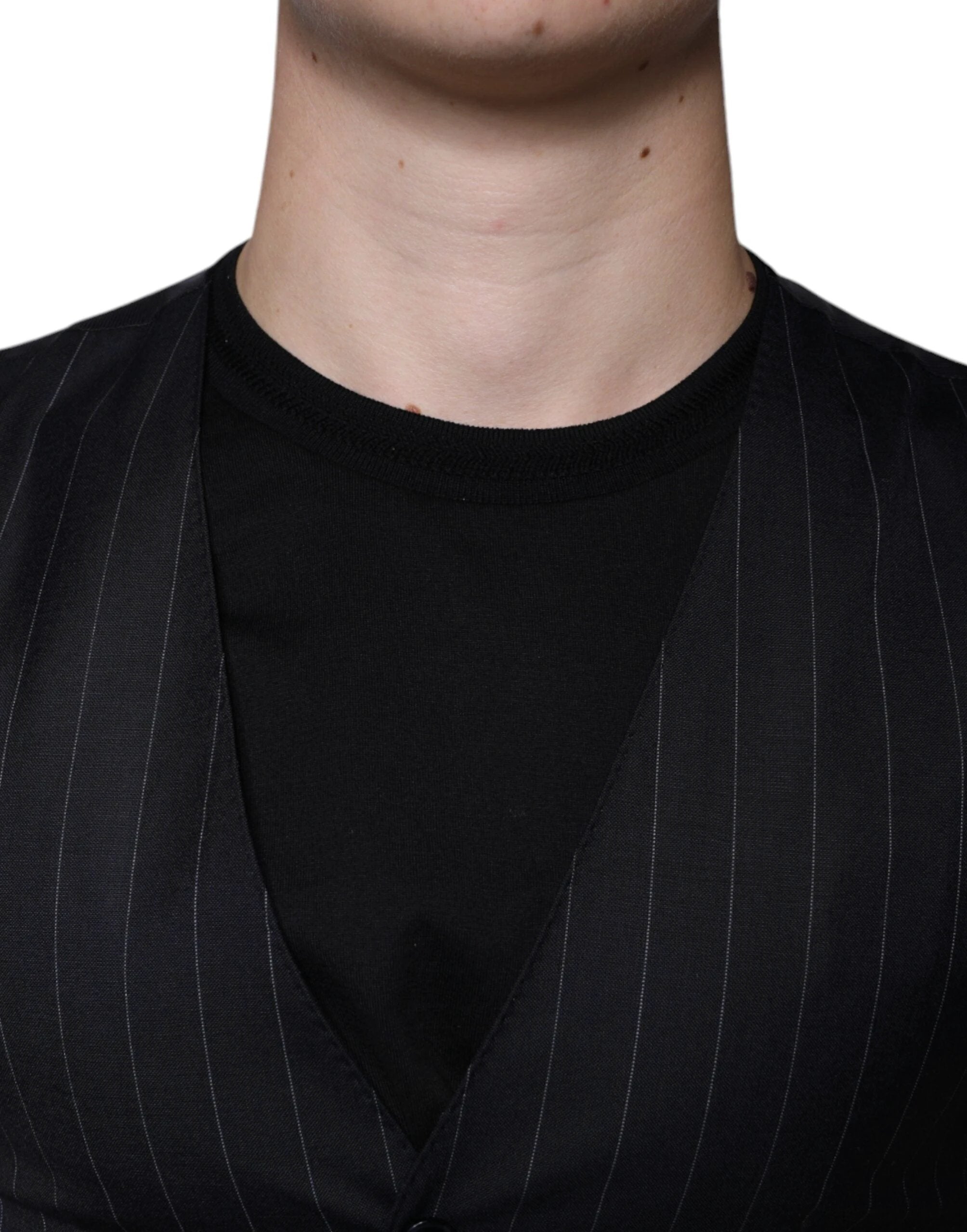 Dolce & Gabbana Black Leather Waistcoat Dress Formal Vest by Dolce & Gabbana