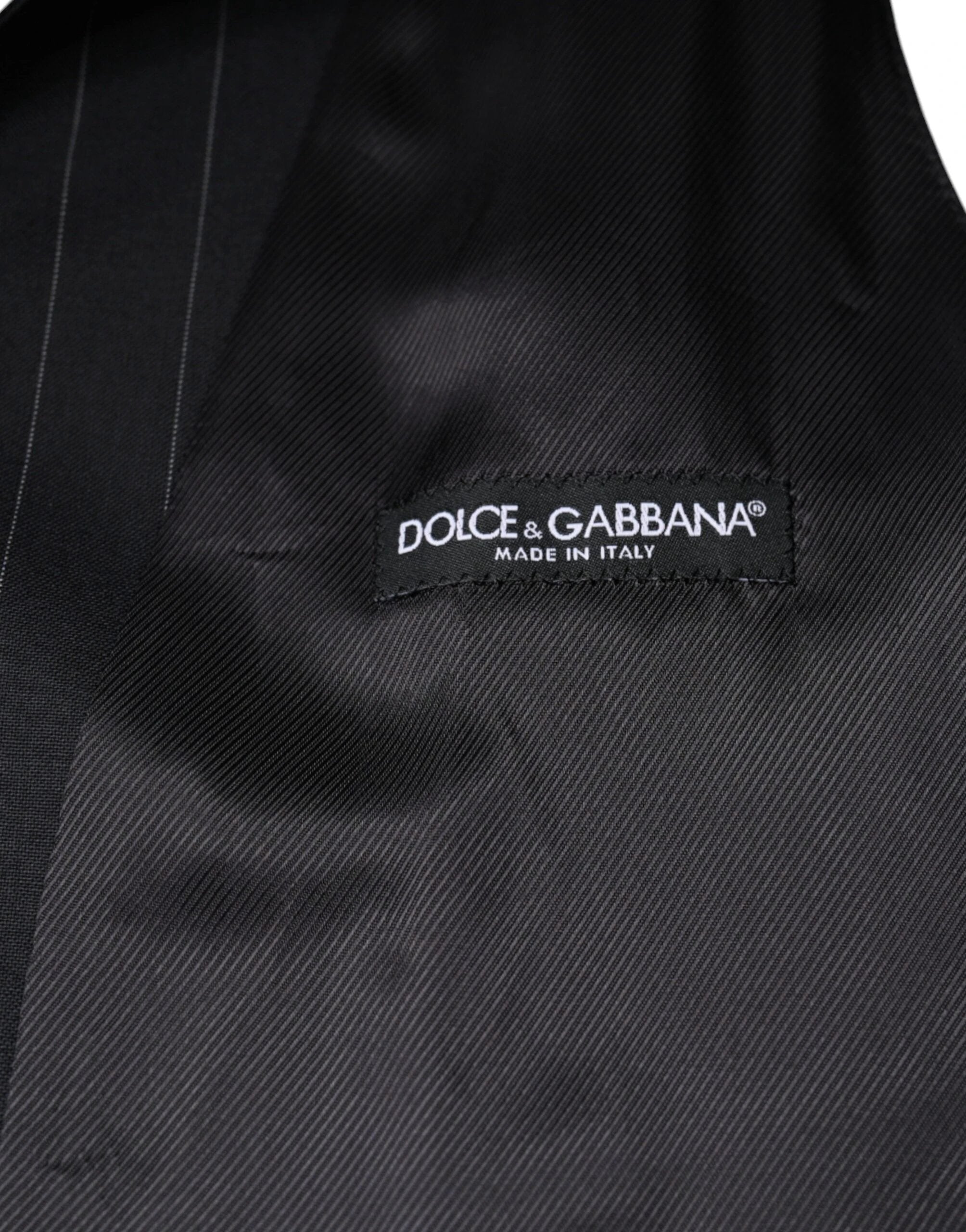 Dolce & Gabbana Black Leather Waistcoat Dress Formal Vest by Dolce & Gabbana