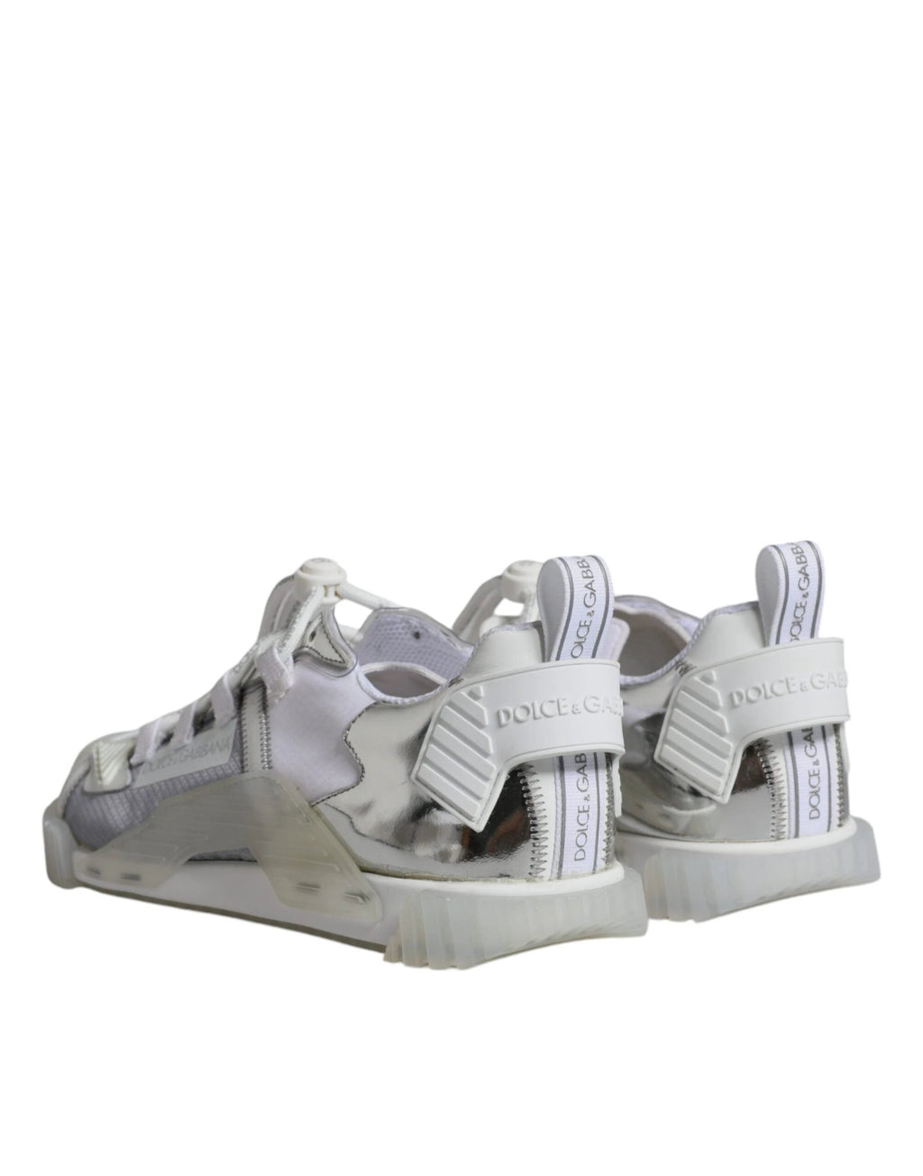 Dolce & Gabbana White Silver Low Top NS1 Sneakers Shoes by Dolce & Gabbana