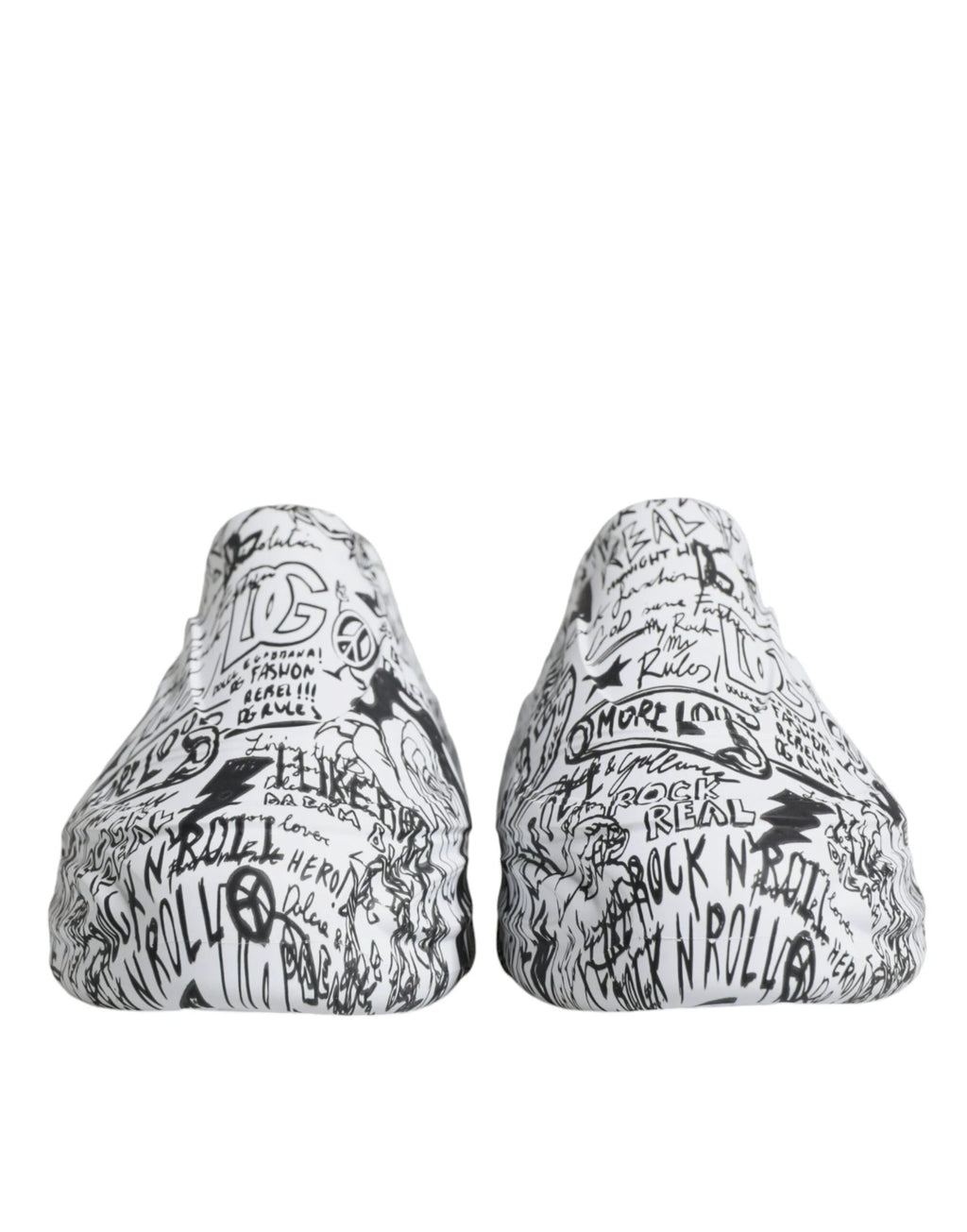 Dolce & Gabbana White Black Graffiti Daymaster Sneakers Shoes by Dolce & Gabbana