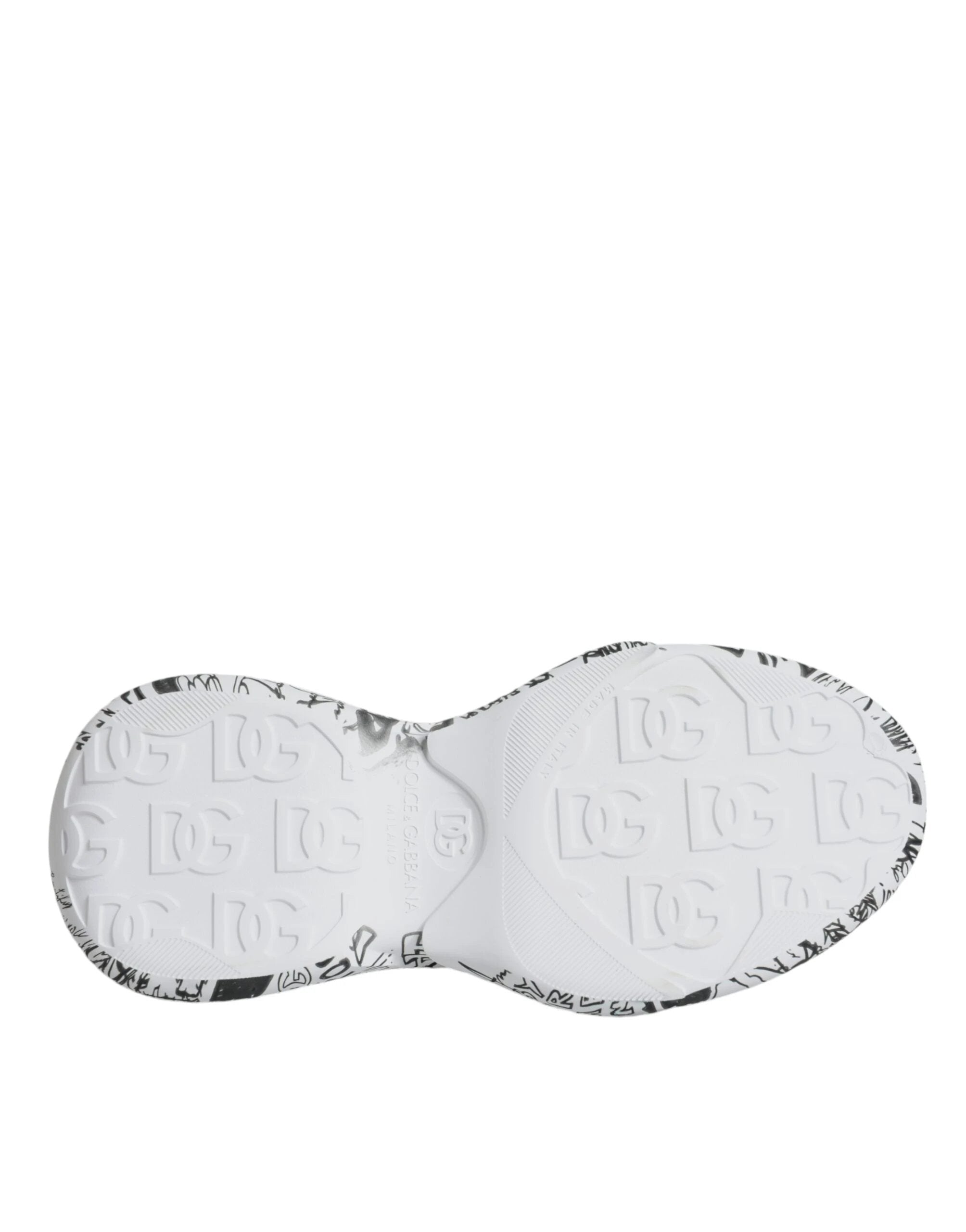 Dolce & Gabbana White Black Graffiti Daymaster Sneakers Shoes by Dolce & Gabbana