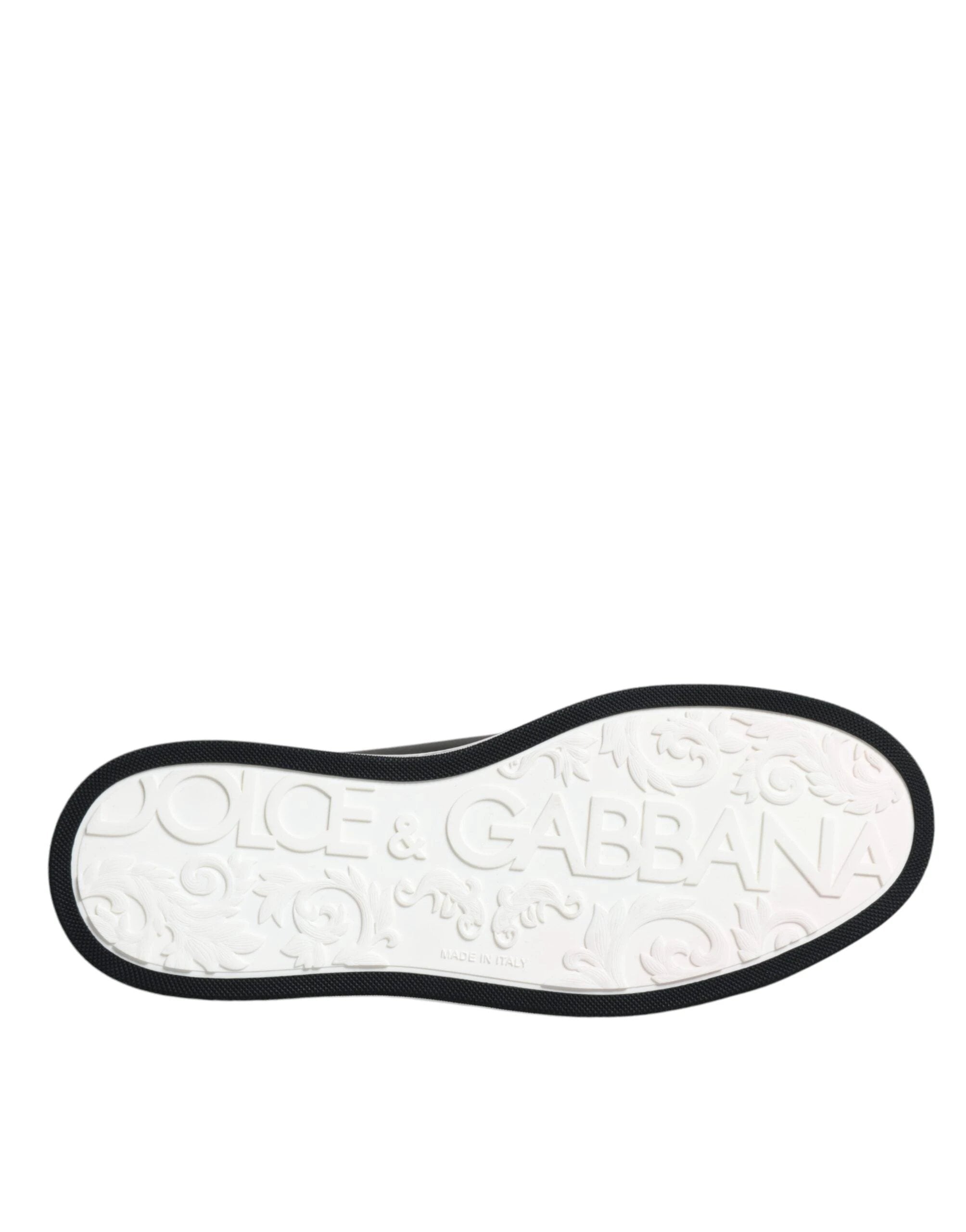 Dolce & Gabbana Black Leather Low Top Men Sneakers Shoes by Dolce & Gabbana