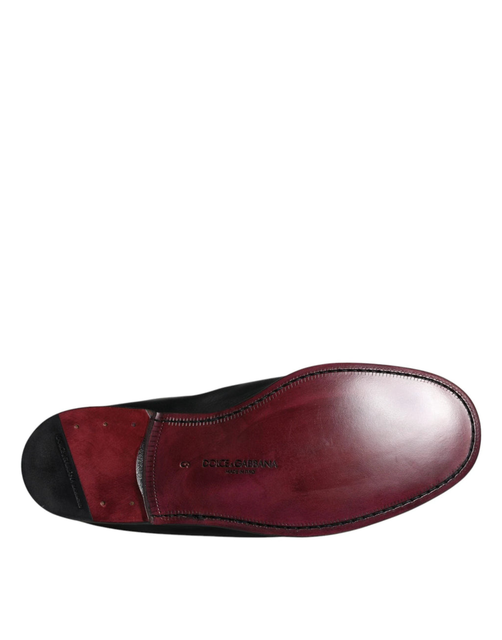 Dolce & Gabbana Black Logo Embroidered Leather Loafer Men Dress Shoes by Dolce & Gabbana
