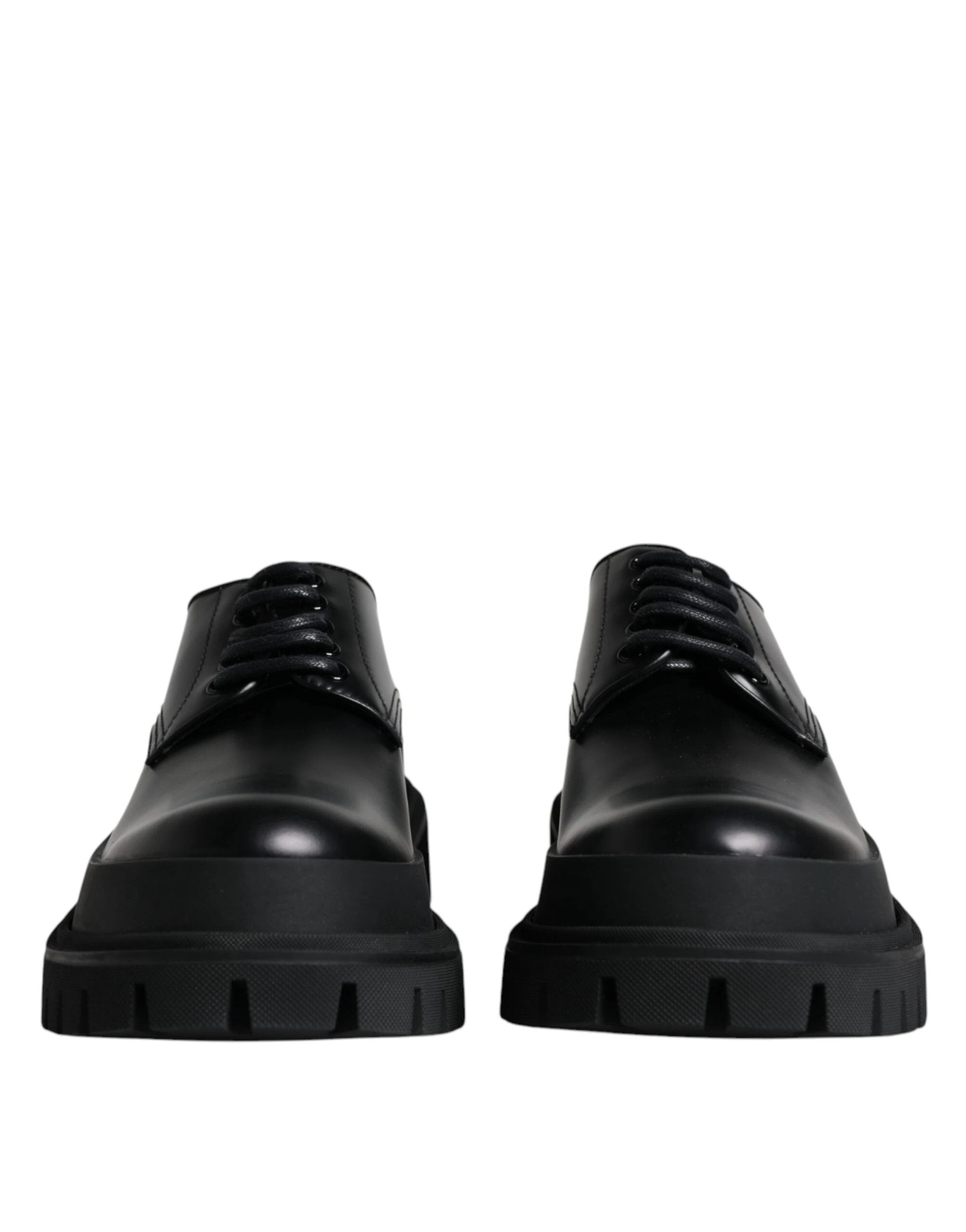 Dolce & Gabbana Black Leather Lace Up Trekking Dress Shoes by Dolce & Gabbana