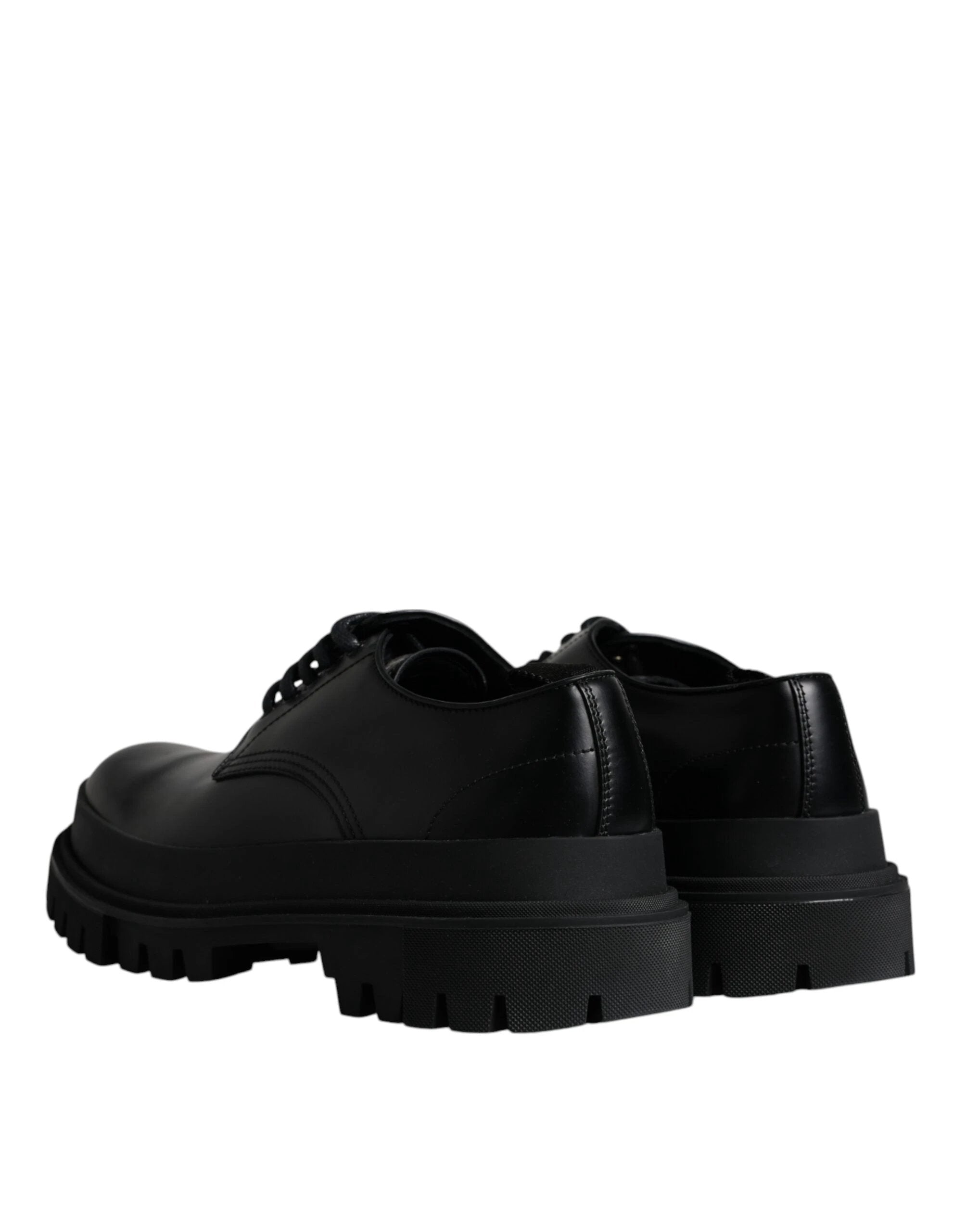 Dolce & Gabbana Black Leather Lace Up Trekking Dress Shoes by Dolce & Gabbana