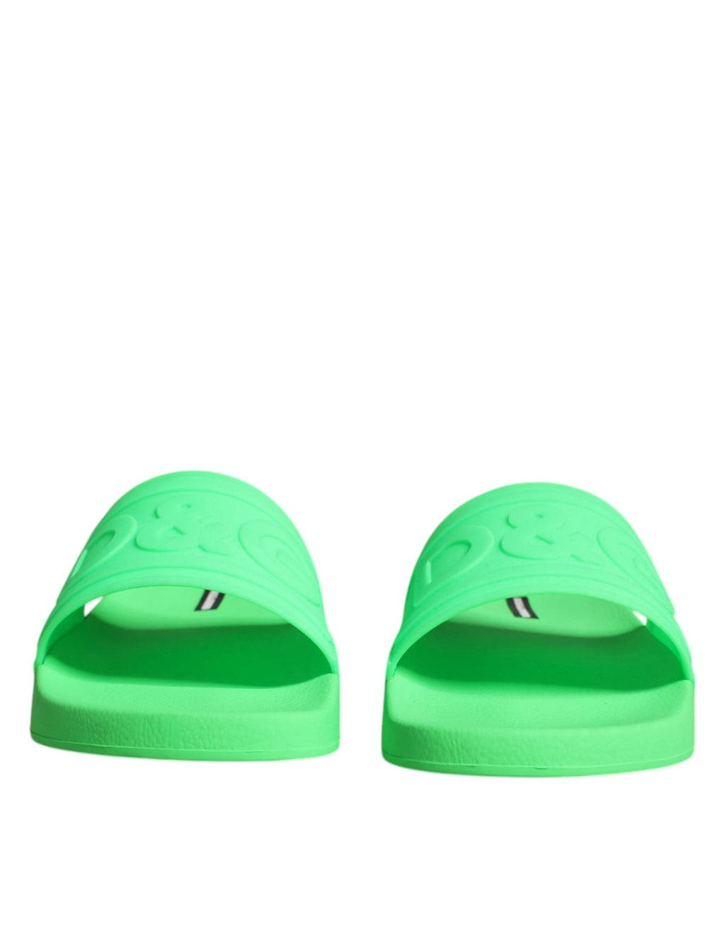 Dolce & Gabbana Green Leather Slides Sandals Beachwear Shoes by Dolce & Gabbana