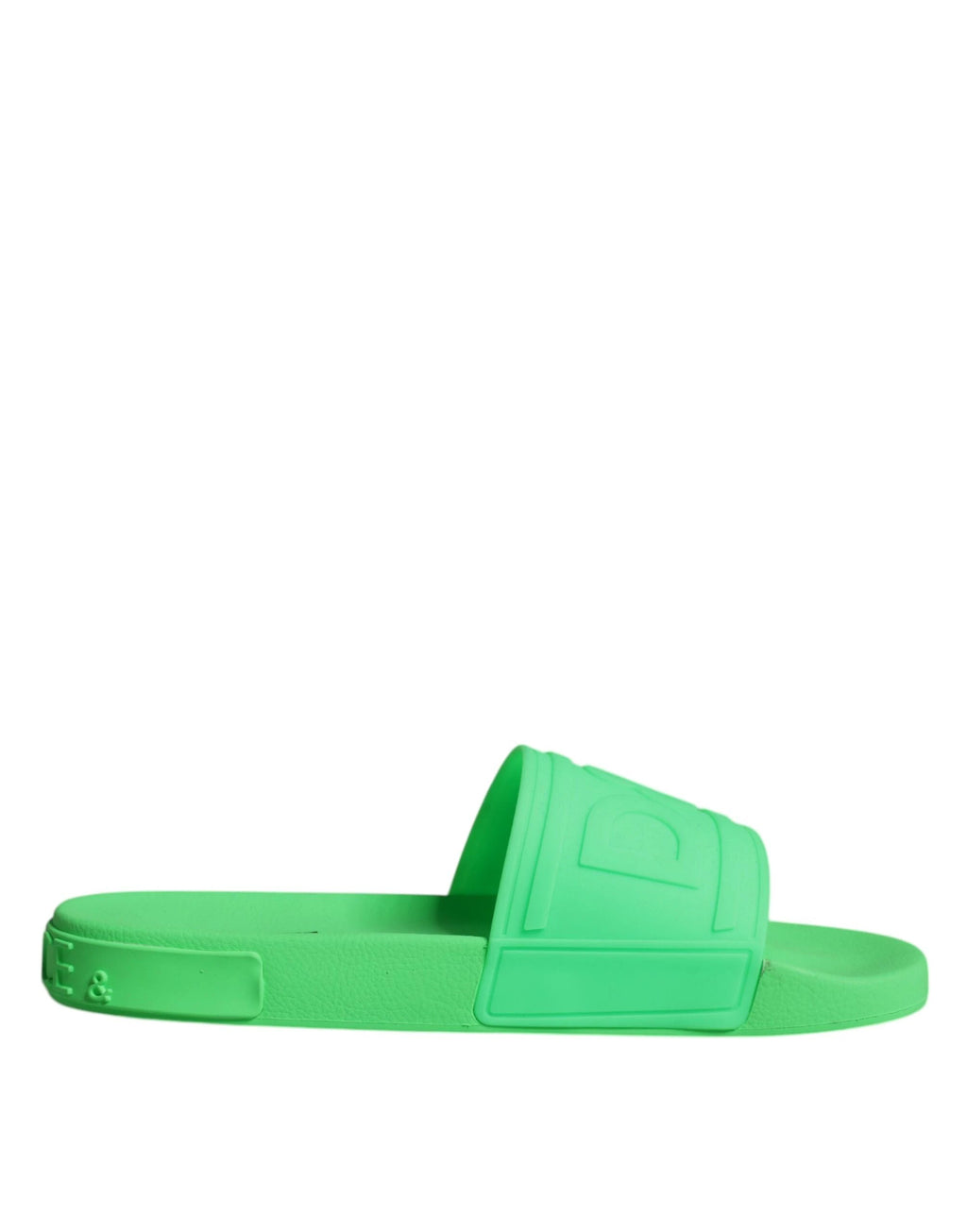 Dolce & Gabbana Green Leather Slides Sandals Beachwear Shoes by Dolce & Gabbana